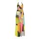 Maxi halterjurk met abstracte multicolor print Maxi halterjurk met abstracte multicolor print