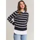 Cable sweater w. stripes Cable sweater w. stripes